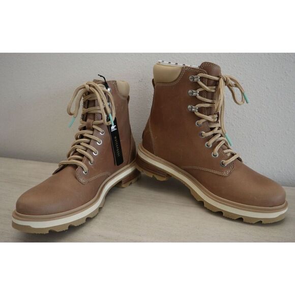 Sorel NL4843-209 Women's Sz 9 Canoe Brown Lennox Lace STKD Waterproof Boots - Picture 1 of 6
